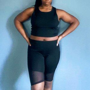 High Rise Biker Short and Cropped Tank Set